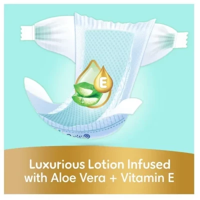 Pampers Premium Care Ultimate Comfort Taped Diapers, Aloe Vera & Vitamin E, 1000 Leak Locks, 50 Pieces