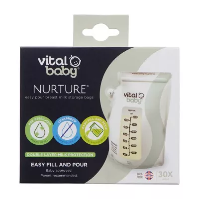 NURTURE easy pour breast milk storage bags