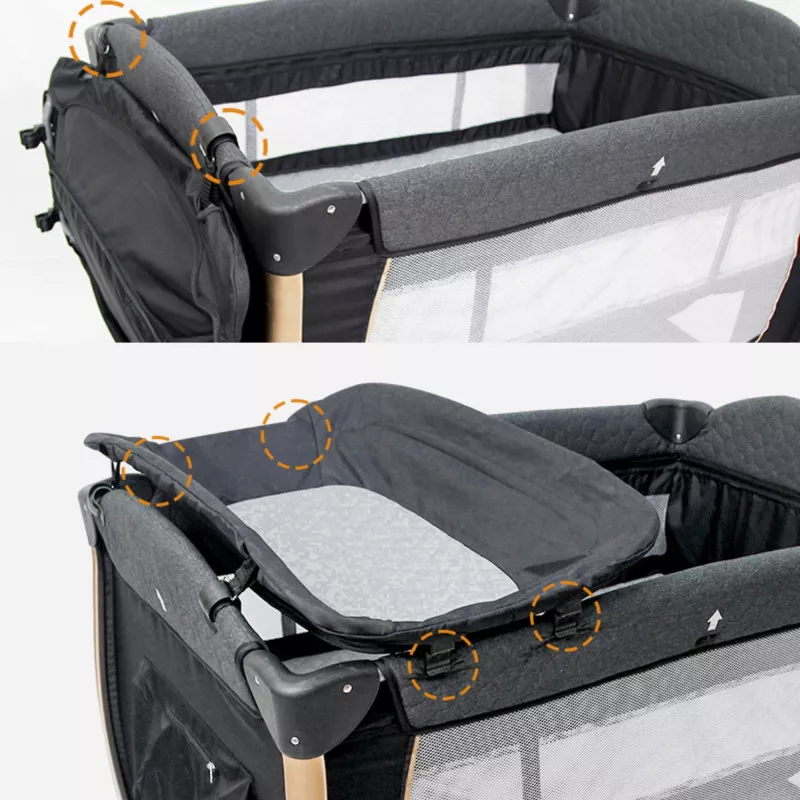 Cool Baby 3-in-1 Foldable Baby Playpen with Changing Table & Organizer – Cot for Newborns to Toddlers