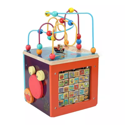 Montessori Wooden Activity Cube Bead Maze Toy