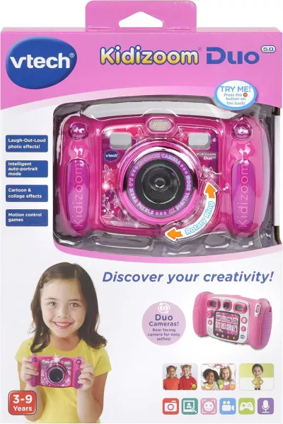 VTech KidiZoom Duo Camera FX, Dual Lens Kids Digital Camera with Photo & Video Effects, Voice Recorder, and Learning Games for Ages 3+