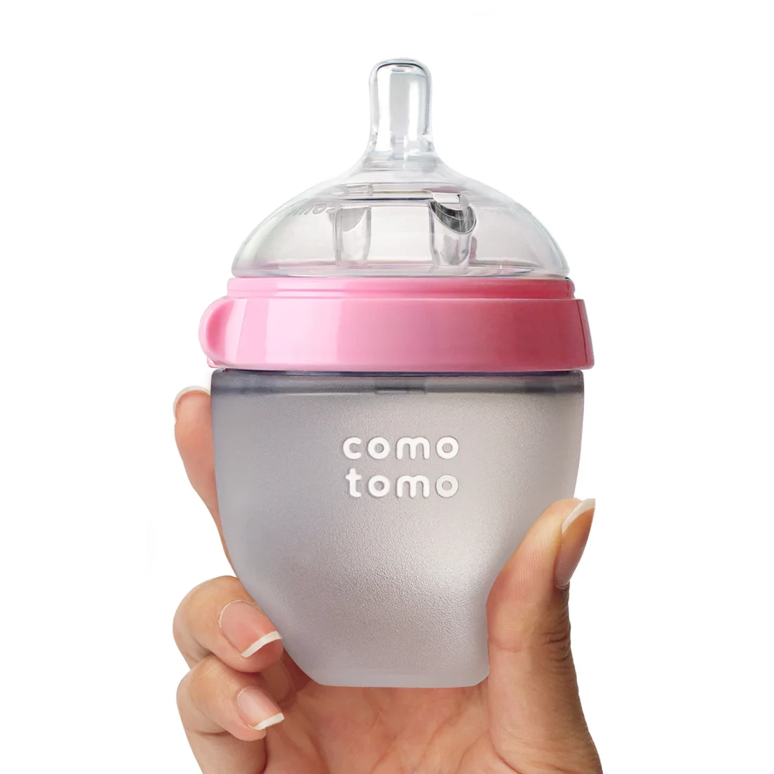 Comotomo Natural Feel Baby Feeding Bottle - Pink & White,150 ml,250 ml, 1pc & 2pc