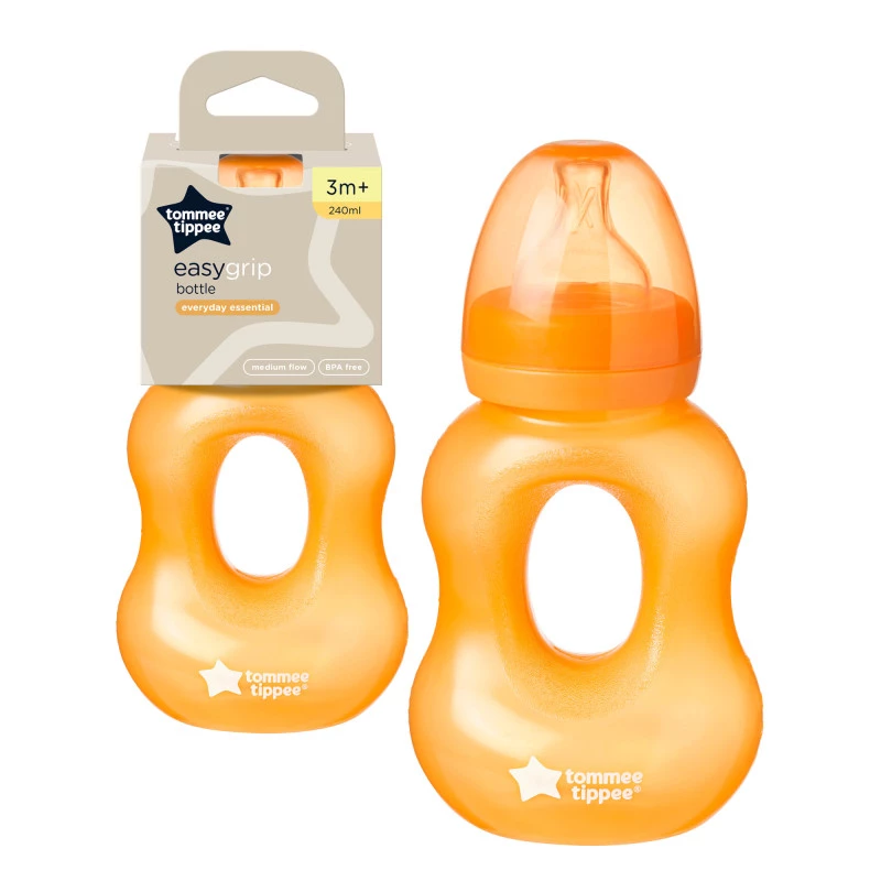 Tommee Tippee Essentials Nipper Gripper Bottle 240Ml, 3m+