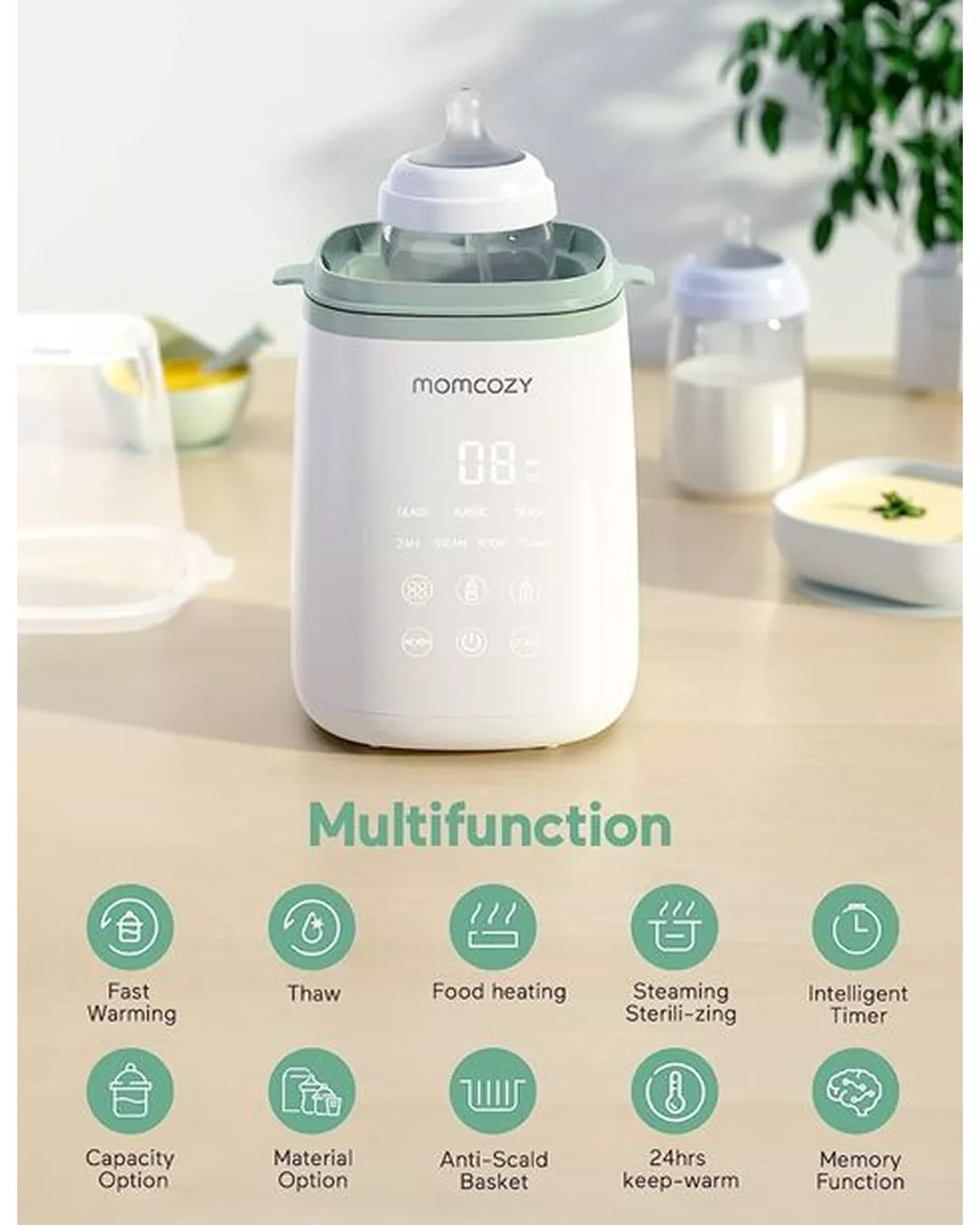 Momcozy Nutri Bottle Warmer, 9-in-1 Baby Bottle Warmer