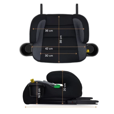 Neobreez i-SANFARO i-Size ISOFIX Backless Booster Car Seat,Double Padded Foam,Compact,Kids Car Seat,2 Cup Holder,ECER129(6-12yrs,125-150cm,22-36kg)