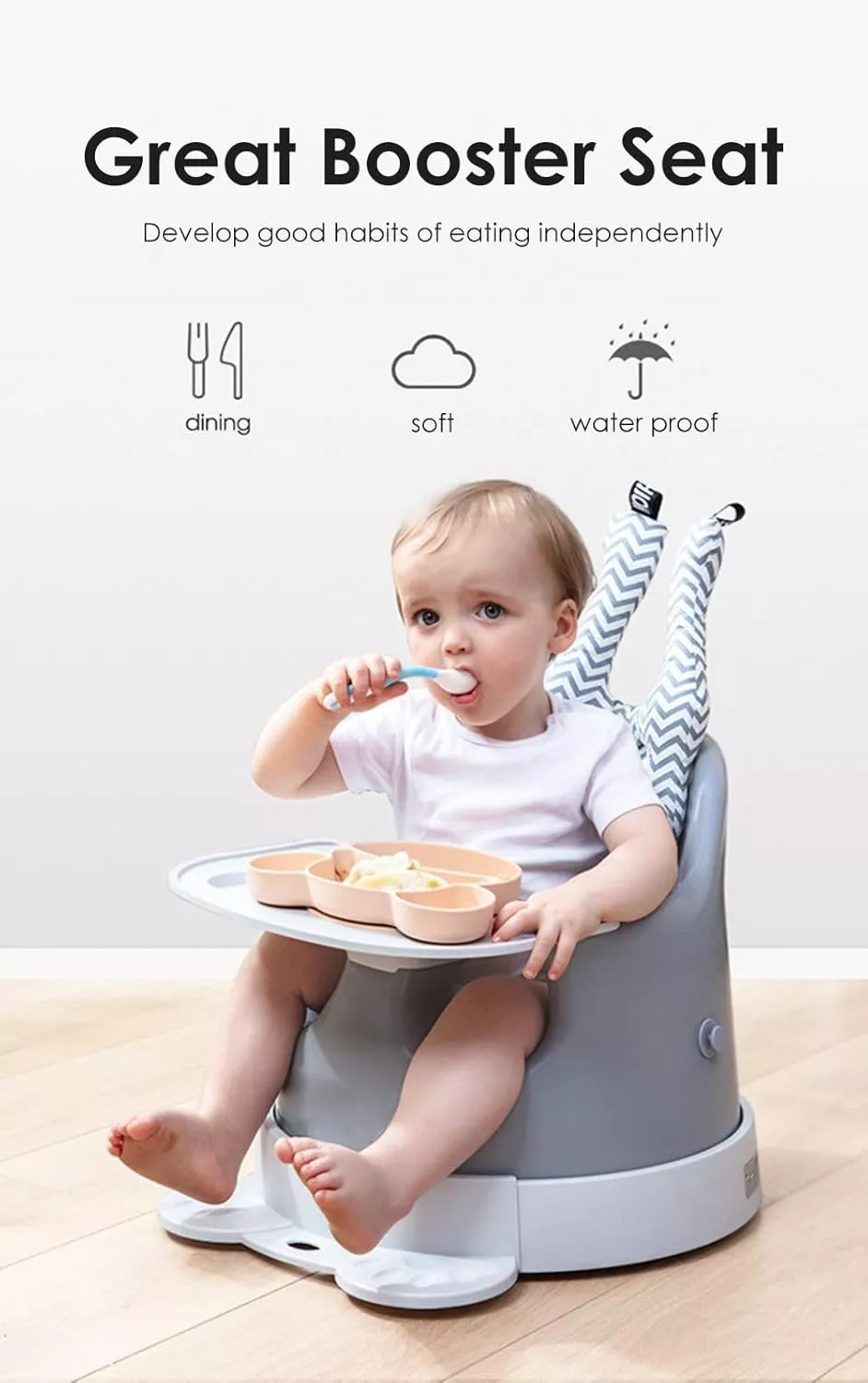 Aibedo 4-in-1 Baby High Chair – Adjustable Baby Dining & Feeding Seat for 6 Months plus, Portable Toddler Highchair for Home & Restaurant Use