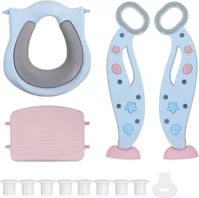 2-in-1 Potty Training Seat with Step Ladder, and Handle for Toddlers – Kids Toilet Trainer for Boys & Girls
