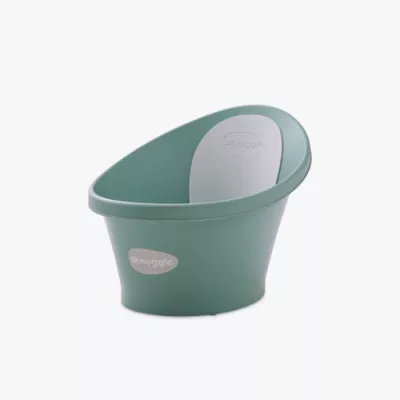 Shnuggle Baby Bath Tub with Plug, Safe & Comfortable Newborn Bathtub with Bum Bump Support, Compact, Lightweight, and Water-Efficient, For 0-12months