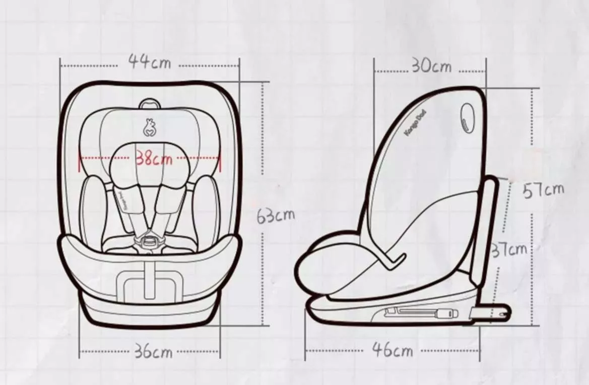 Kango Dad Modern 360° Rotating Car Seat | From Newborn to Toddler | Isofix & Belt Compatible