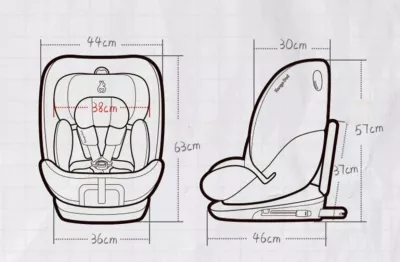Kango Dad Modern 360° Rotating Car Seat | From Newborn to Toddler | Isofix & Belt Compatible