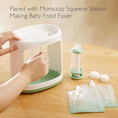 Momcozy Reusable Baby Food Pouches | 10-Pack BPA-Free, Freezer Safe, Refillable Pouches for Yogurt, Puree & Applesauce