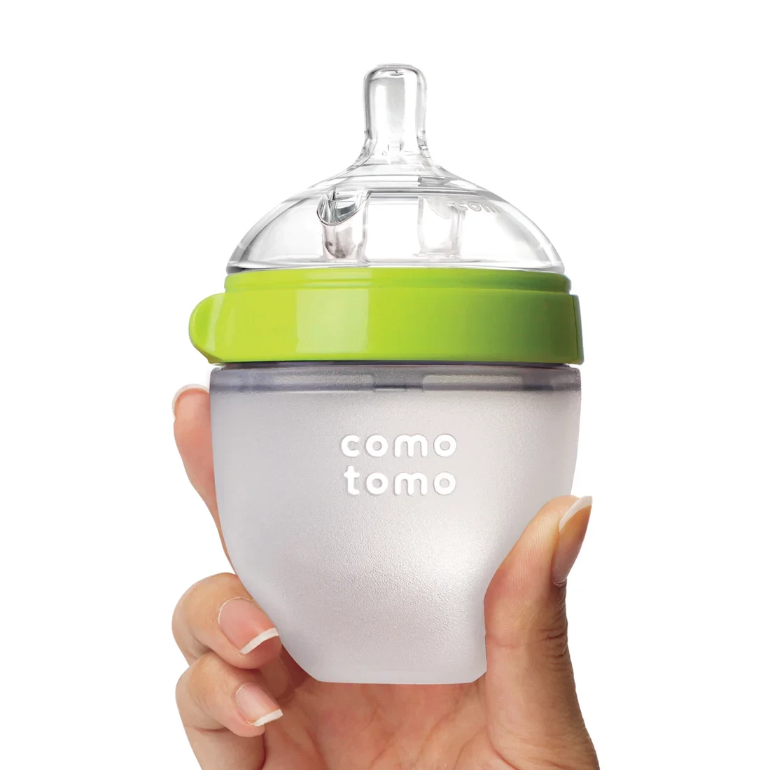 Comotomo Natural Feel Baby Feeding Bottle - Green & White,150 ml,250ml, 1pc & 2pc