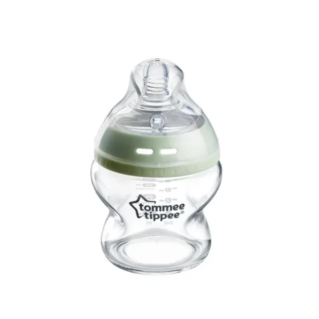 Tommee Tippee Baby Bottles, Natural Start Glass Anti-Colic Baby Bottle with Slow Flow Breast-Like Teat, 150ml, 0m+
