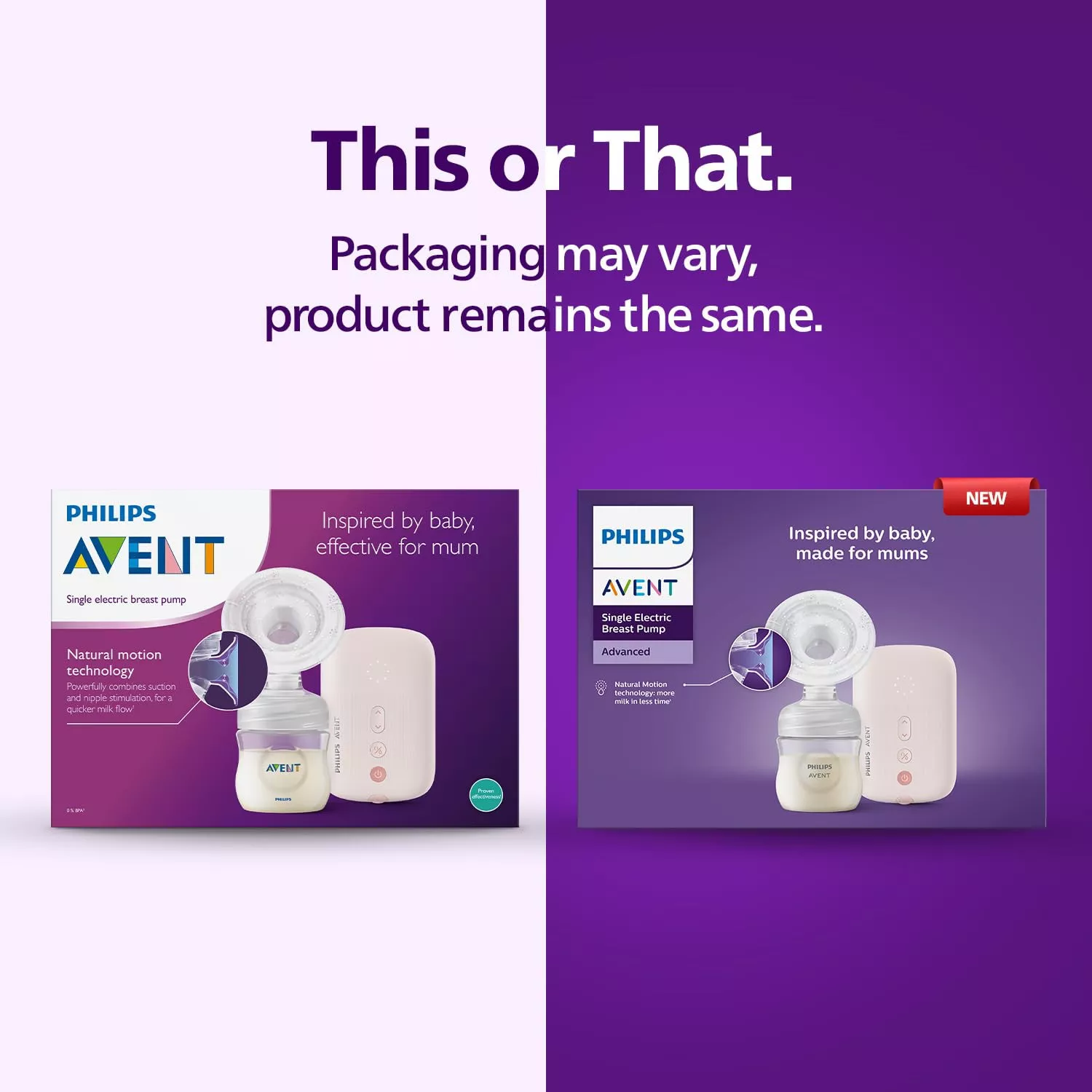 Philips Avent Electric Breast Pump – Natural Motion Technology, 3X Faster Expression, Quiet Motor, One Size Fits All, Memory Function