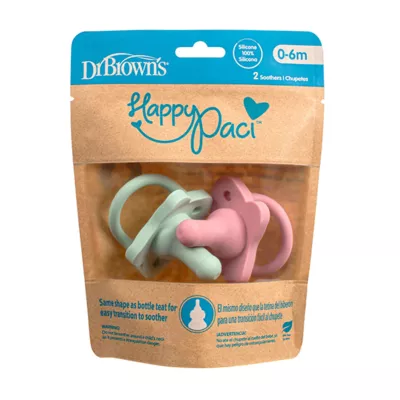 Dr. Brown’s® HappyPaci™ 100% Silicone Pacifier (2-Pack) | BPA-Free, 0-6 Months