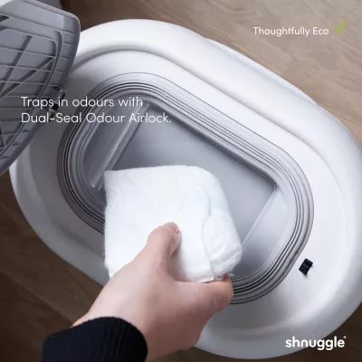 Shnuggle Eco-Touch Nappy Bin, White