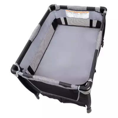 4-in-1 Convertible Twins Baby Playpen with Bassinet, Changing Table & Traveling Tote Bag, Portable Playard with Canopy, Wheel & Storage Organizer