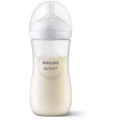 Philips Avent Natural Response Baby Bottle | 11oz/330ml, Fast Flow Nipple (6m+), Anti-Colic, Breast-Like Design – SCY906/01