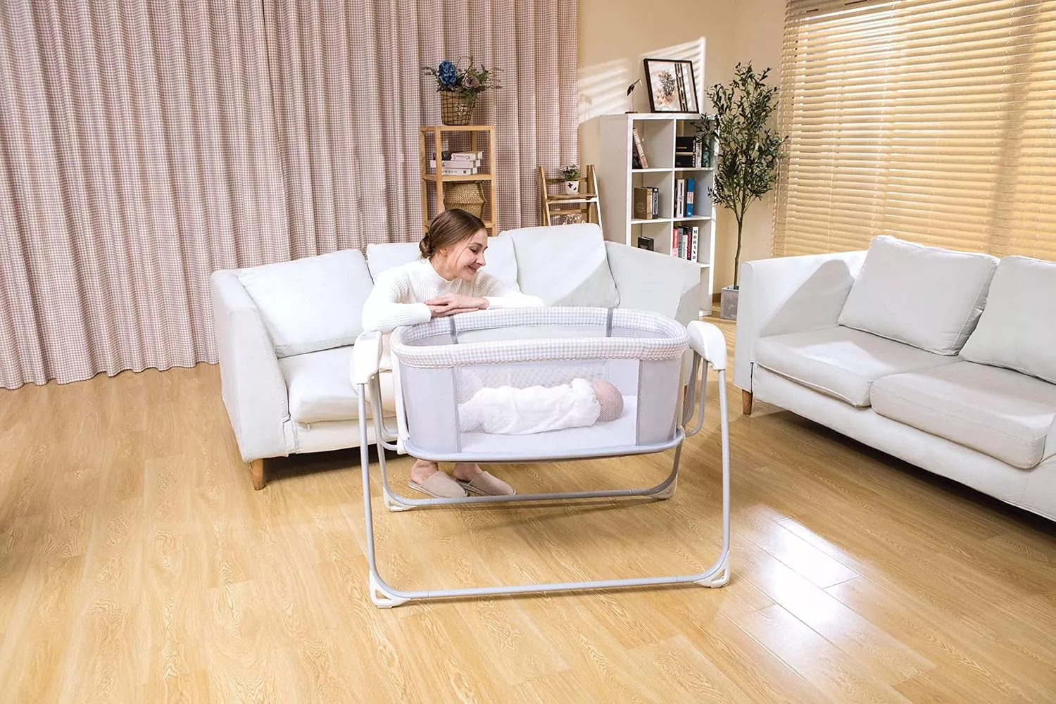 Mastela 3-in-1 Electric Swing Bedside Crib
