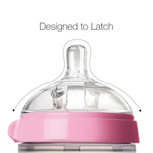 Comotomo Natural Feel Baby Feeding Bottle - Pink & White,150 ml,250 ml, 1pc & 2pc