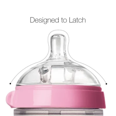 Comotomo Natural Feel Baby Feeding Bottle - Pink & White,150 ml,250 ml, 1pc & 2pc