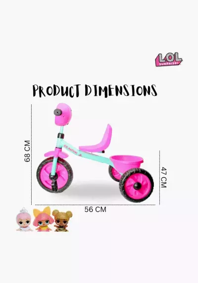 LOL Surprise My First Trike – Pink & Turquoise Tricycle with Front Light, Storage Bin & Rugged Wheels | Ages 1.5–4