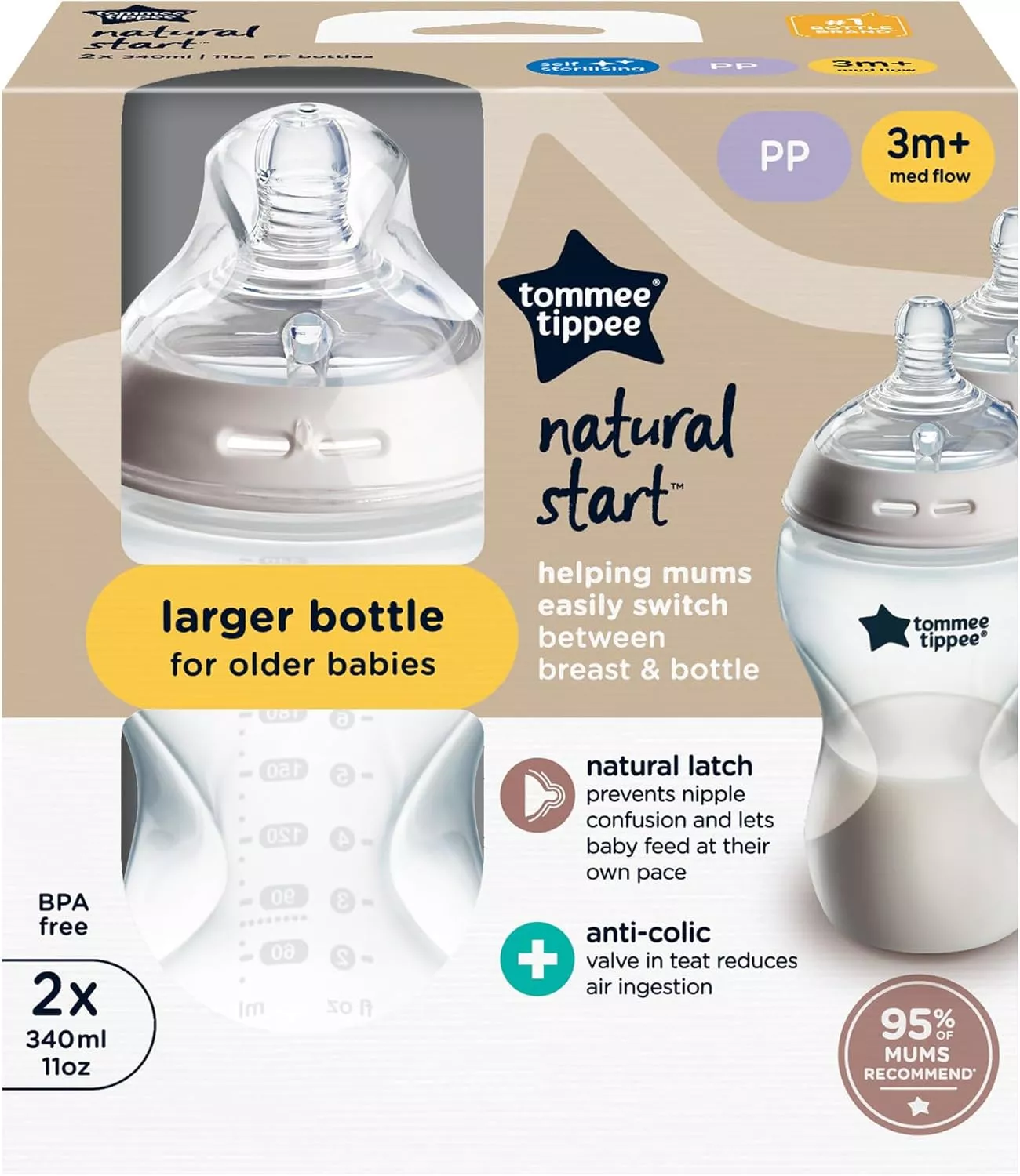 Natural Start Anti-Colic Baby Bottle with Medium Flow