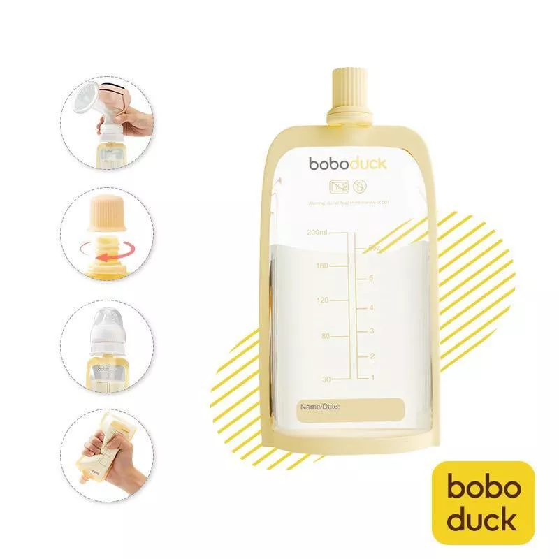 Boboduck Breast Milk storage Bag, Multifunctional Milk Storage Bag | 20pcs | 200ml
