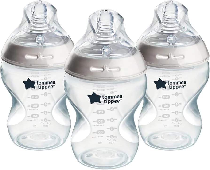 Tommee Tippee Natural Start Baby Bottles 260ml  – Soft Silicone Breast-Like Teat, Anti-Colic Valve