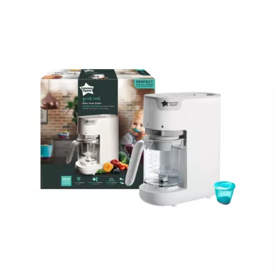Tommee Tippee Quick Cook Baby Food Steamer Blender, all stages of weaning, 200g max capacity,  White