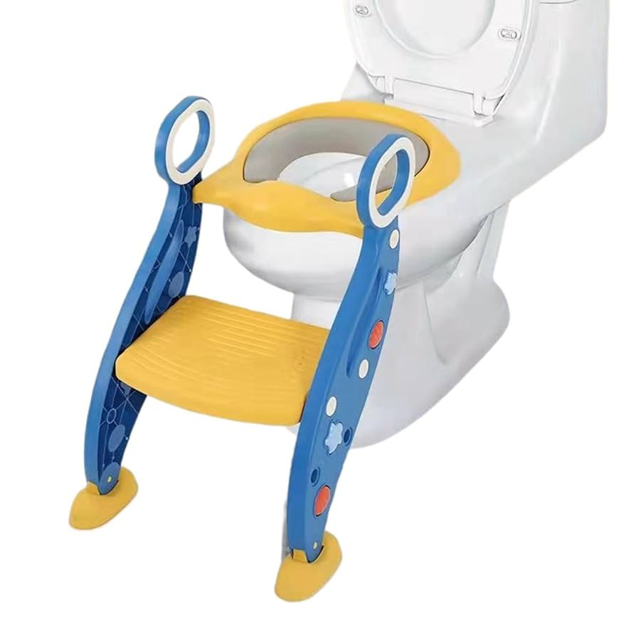 2-in-1 Potty Training Seat with Step Ladder, and Handle for Toddlers – Kids Toilet Trainer for Boys & Girls