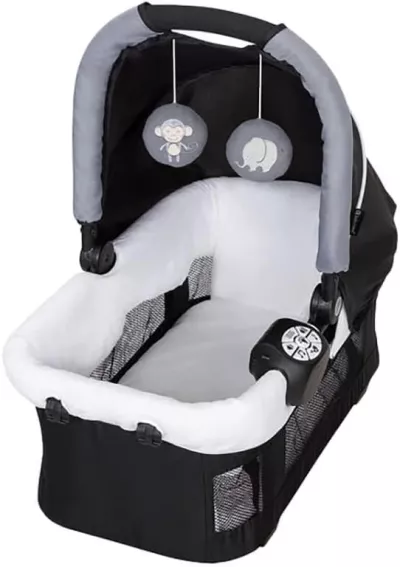 4-in-1 Convertible Baby Playpen with Bassinet, Changing Table & Traveling Tote Bag, Portable Playard with Canopy, Wheel & Storage Organizer