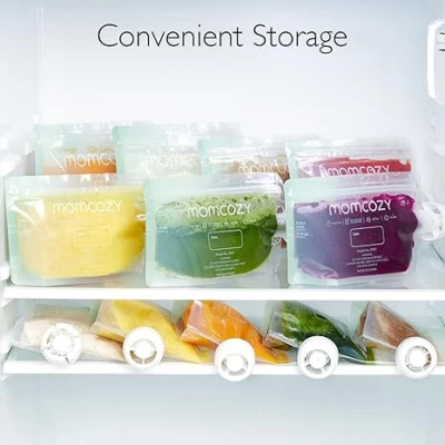 Momcozy Reusable Baby Food Pouches | 10-Pack BPA-Free, Freezer Safe, Refillable Pouches for Yogurt, Puree & Applesauce