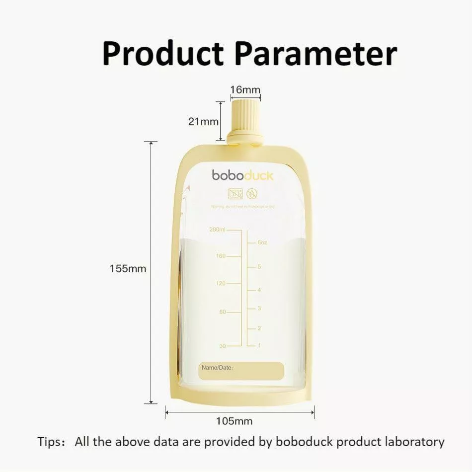 Boboduck Breast Milk storage Bag, Multifunctional Milk Storage Bag | 20pcs | 200ml