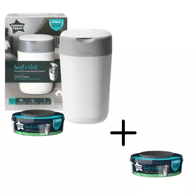Tommee Tippee Twist & Click Diaper Bin Plus 1pc Refill Cassette