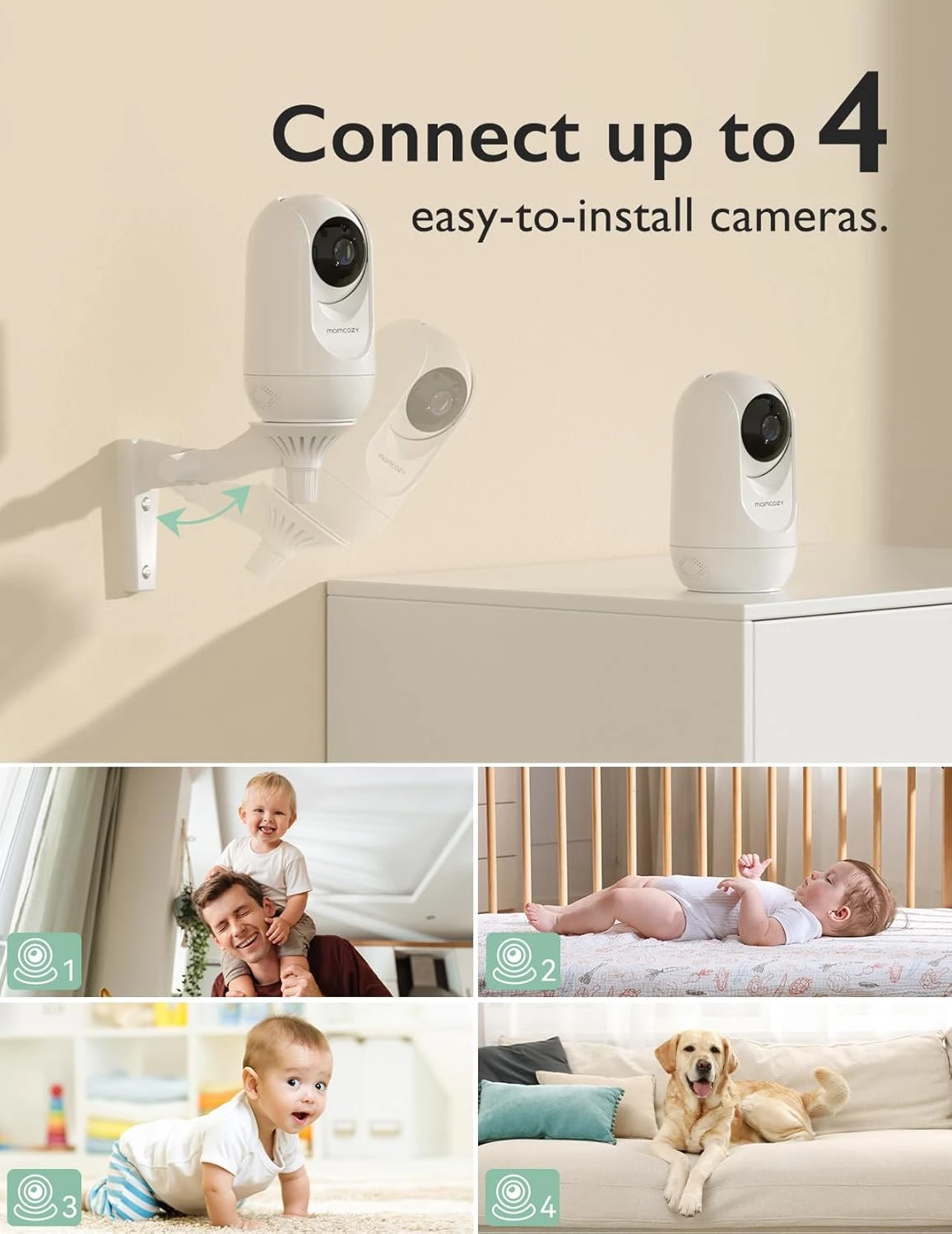 Momcozy 1080P Video Baby Monitor with Camera – 5” HD Display, Infrared Night Vision, 5000mAh Battery, 2-Way Audio, 960ft Range, BM01