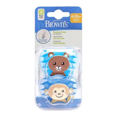 Dr Brown's Silicon PreVent Pacifier, 6-18m, Pack of 2
