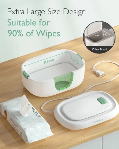 Momcozy Large Capacity Baby Wipe Warmer with Top Heating & Adjustable Night Light