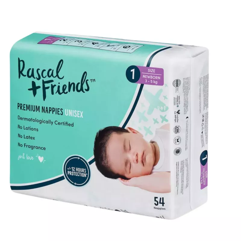 Rascal Premium Baby Diapers, Suitable for Newborns, Infants, and Active Toddlers | Soft, Safe, and Leak-Proof