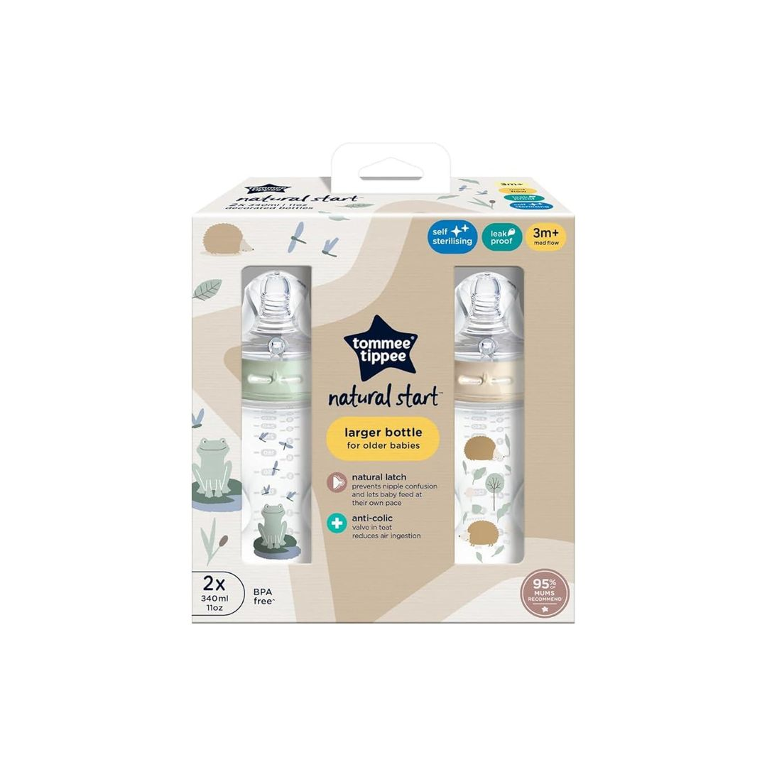 Tommee tippee Decorated Pond Natural Start 2 pack 340ml bottles