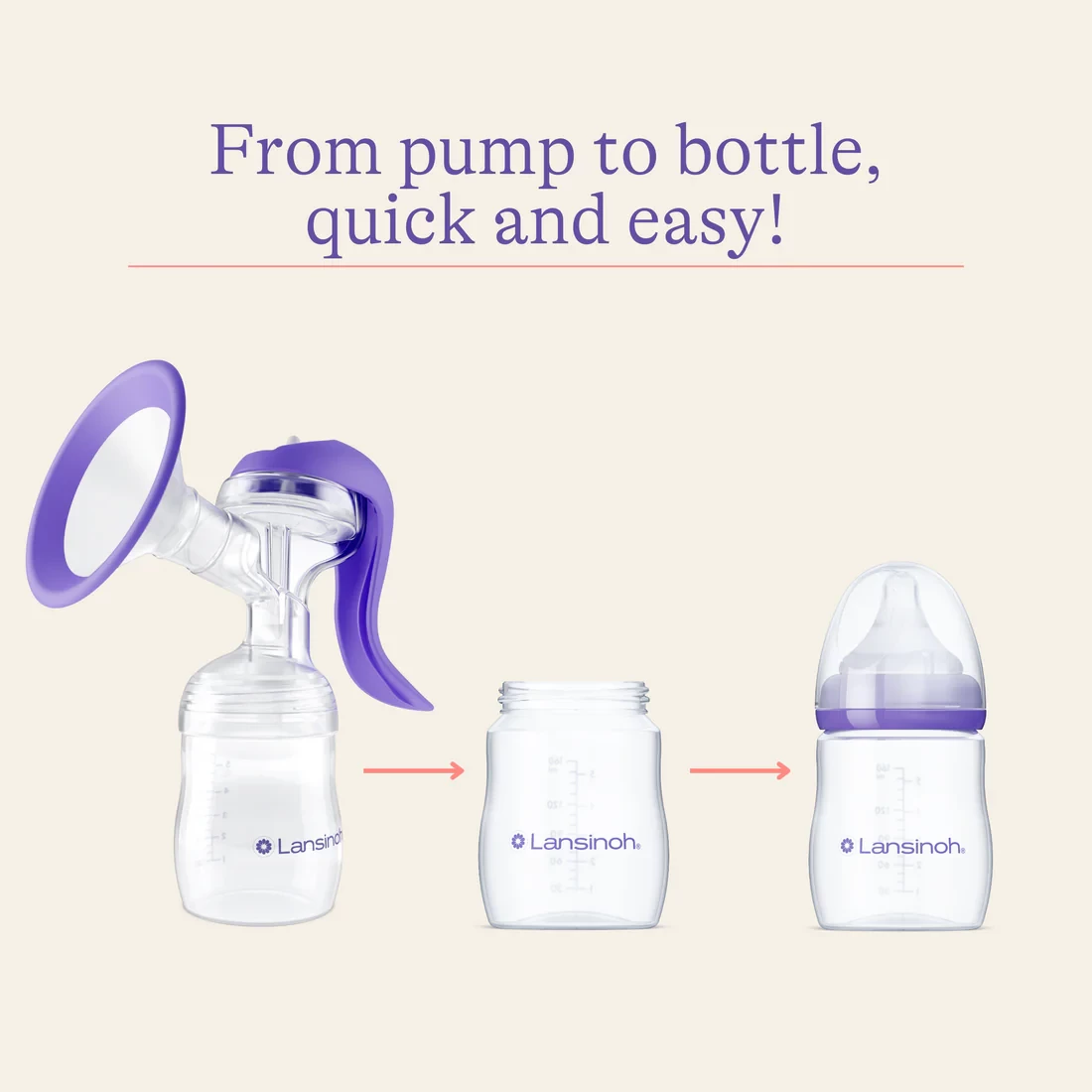 Lansinoh Manual Breast Pump with Stimulation and Expression Modes for Efficient Pumping