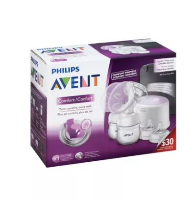 Philips Avent Double Electric Breast Pump – Comfort, Portability & BPA-Free Design (SCF334/04)