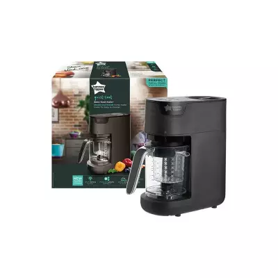 Tommee Tippee Quick Cook Baby Food Steamer Blender, all stages of weaning, 200g max capacity,  Black